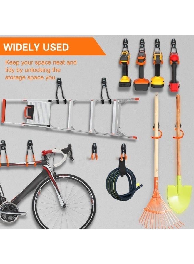 WALALLA 26-Pack Heavy Duty Garage Hooks with Anti-Slip Coating, Steel Wall Mount Storage Organizer for Power Tools, Ladders, Bikes, Hoses & Garden Equipment - Image 5